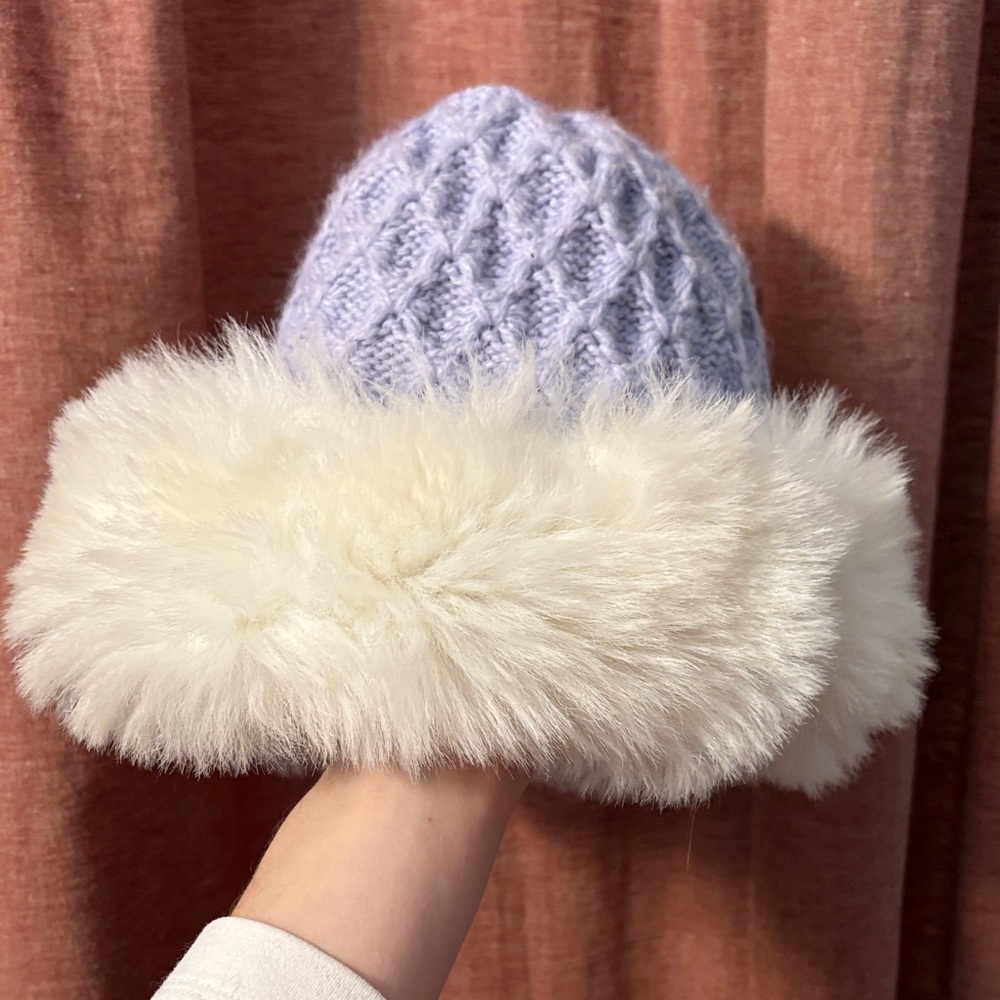 Cozy Knit Hat with Faux Fur Trim